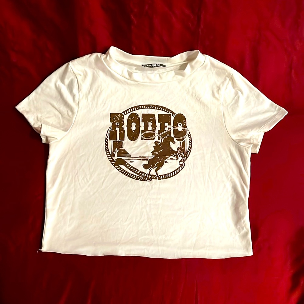 White Rodeo Graphic Women's Top